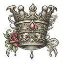 king and queen crown tattoo design idea
