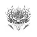 Burning forest tattoo design idea