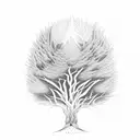 Burning forest tattoo design idea
