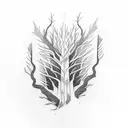 Burning forest tattoo design idea