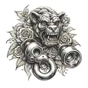 brass knuckles with a rosa de los in the middle tattoo design idea