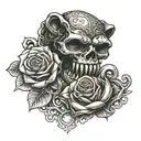brass knuckles with a rosa de los in the middle tattoo design idea