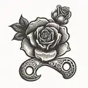 brass knuckles with a rose in the middle tattoo design idea