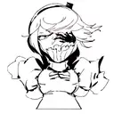 2b from nier automata in attack pos tattoo design idea