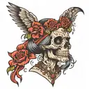 skeleton Gypsy tattoo design idea