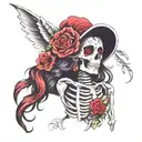 skeleton Gypsy tattoo design idea