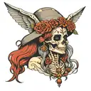 skeleton Gypsy tattoo design idea