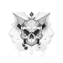 skull cat tattoo design idea