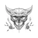 skull cat tattoo design idea