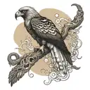 leg sleeve - wedge tail eagle, moon, king cobra & 2 eastern brown snakes, tiger, horse & monkey.  tattoo design idea
