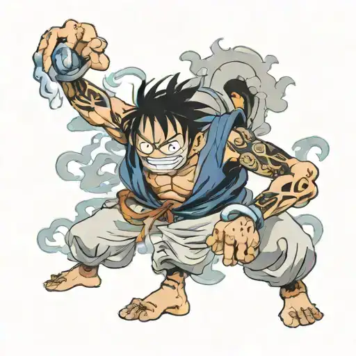 luffy gear 5 tattoo design idea