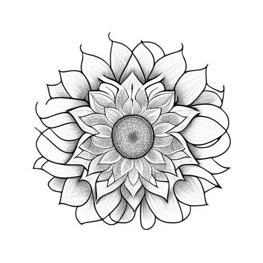 HEART SUNFLOWER tattoo design idea