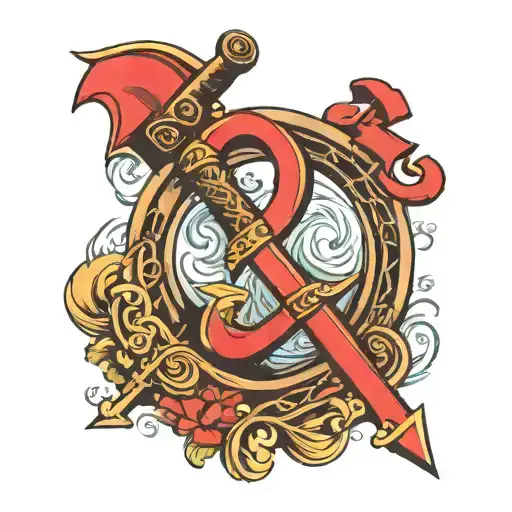 f clef and hammer and sickle tattoo design idea