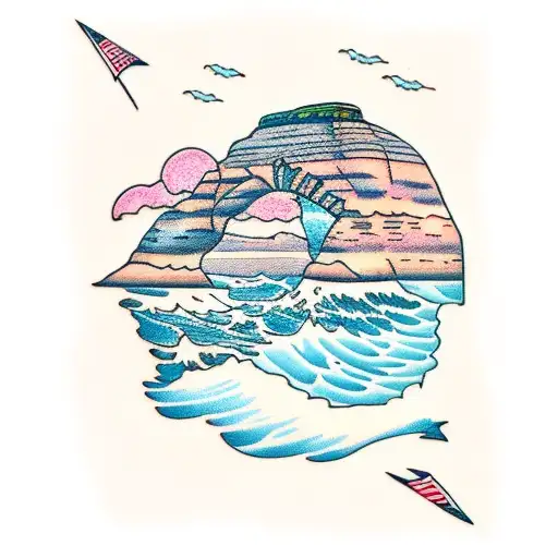 delicate arch tattoo design idea