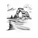 delicate arch tattoo design idea