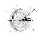 Sagittarius  shooting an arrow toward an analog clock  tattoo design idea