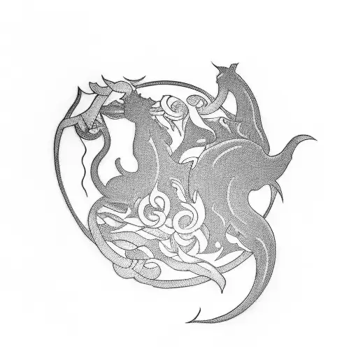 a tattoo the symbolizes the relation for father and son with a capricorn tattoo design idea