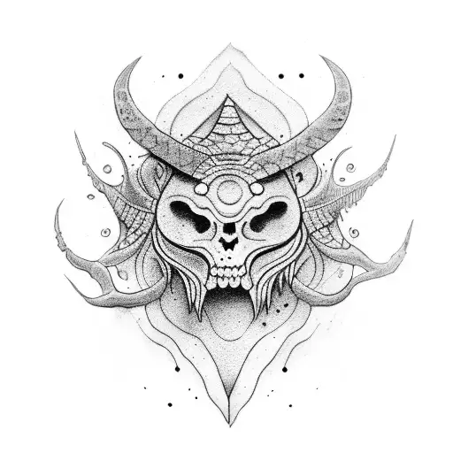 cave painting shaman tattoo design idea