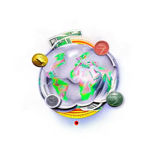 Money with the world is yours  tattoo design idea