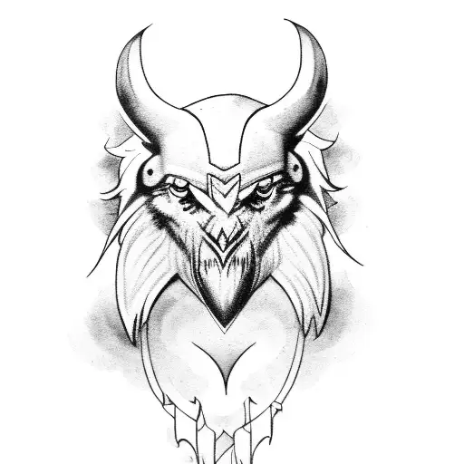 odin with his ravens tattoo design idea