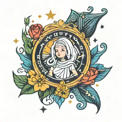 adventure time virgo zodiac sign tattoo design idea