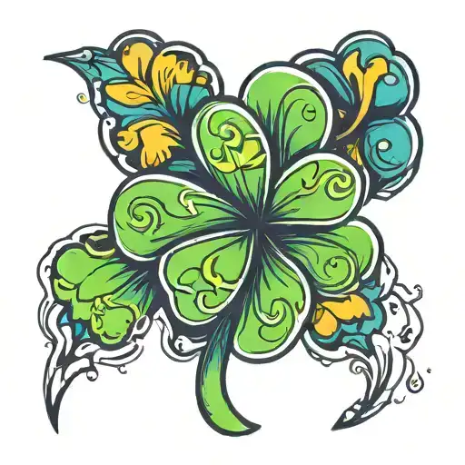 four-leaf clover tattoo design idea