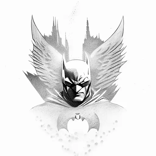 batman angels demons tattoo design idea