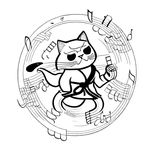 black cat guitar taylor swift taekwondo tattoo design idea