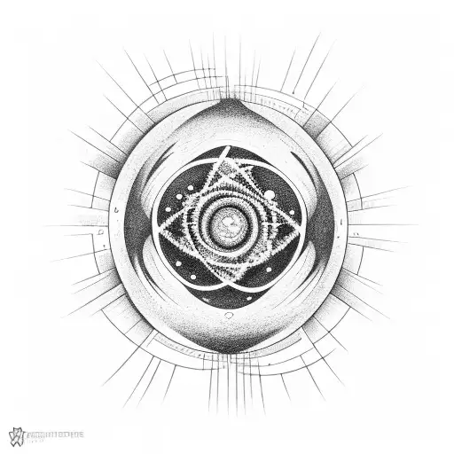 universe within an atom tattoo design idea