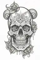 Skull, lines, Belarus, splashes, shadow  tattoo design idea