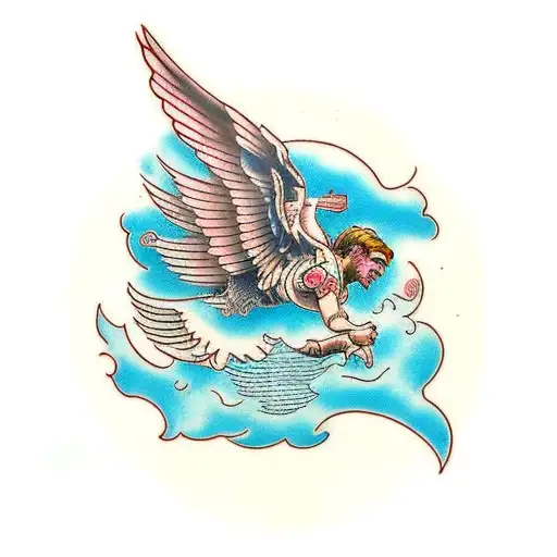 icarus falling  tattoo design idea