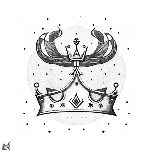 key wearing a quuens crown tattoo design idea