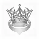 a key wearing a queens crown tattoo design idea