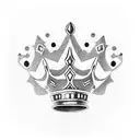 a key wearing a queens crown tattoo design idea