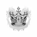 a key wearing a queens crown tattoo design idea