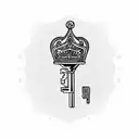old fashioned key with a crown on it tattoo design idea