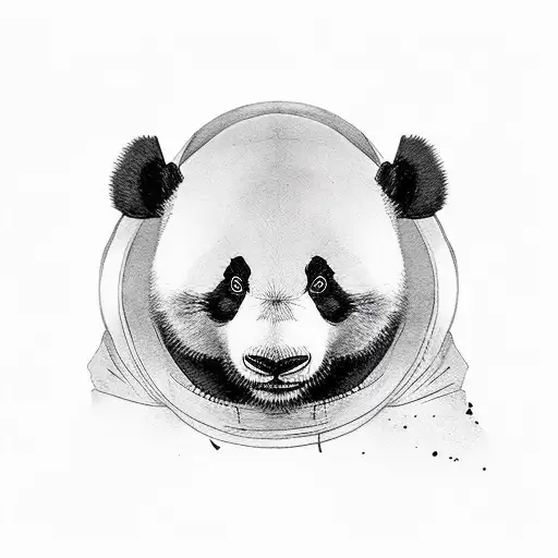 Panda samurai tattoo design idea