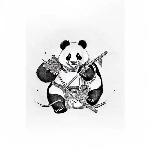 Panda samurai tattoo design idea