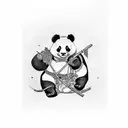 Panda samurai tattoo design idea