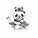 Panda samurai tattoo design idea