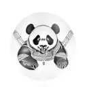 Panda samurai tattoo design idea