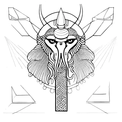 antik mısır tanrısı Thoth tattoo design idea