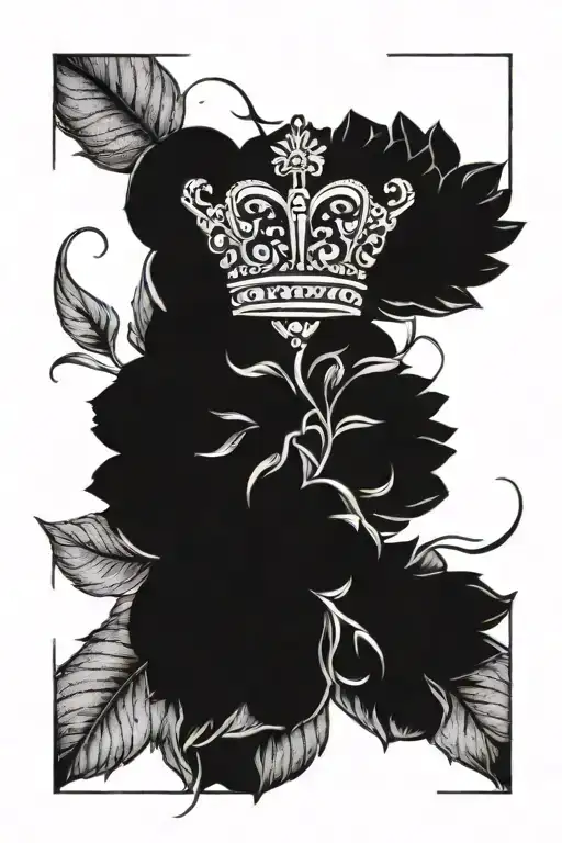 A tattoo design featuring three intertwined crowns, each representing one of your sons, with a sunflower in the center symbolizing your wife's role as the heart of the family tattoo design idea
