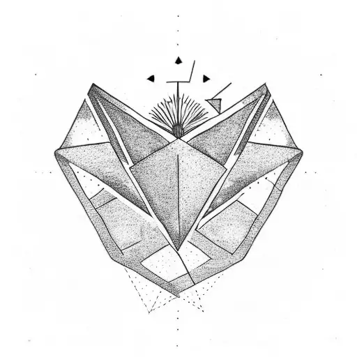 geometric triangle tattoo with miami soul, palm tree, sun  tattoo design idea