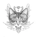 A cat with wings on its back tattoo design idea