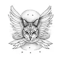 A cat with wings on its back tattoo design idea