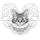 A cat with wings on its back tattoo design idea