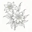 music notes as sheet music with a white edelweiss flower behind them tattoo design idea