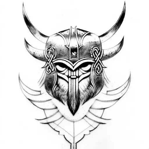 vikings crow odin  tattoo design idea