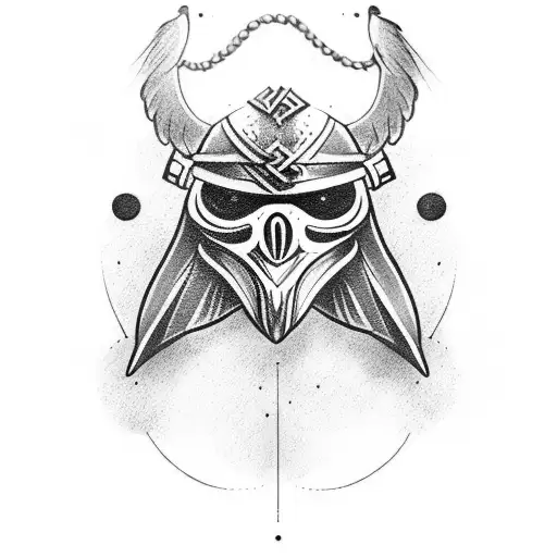 crow with time viking style tattoo tattoo design idea